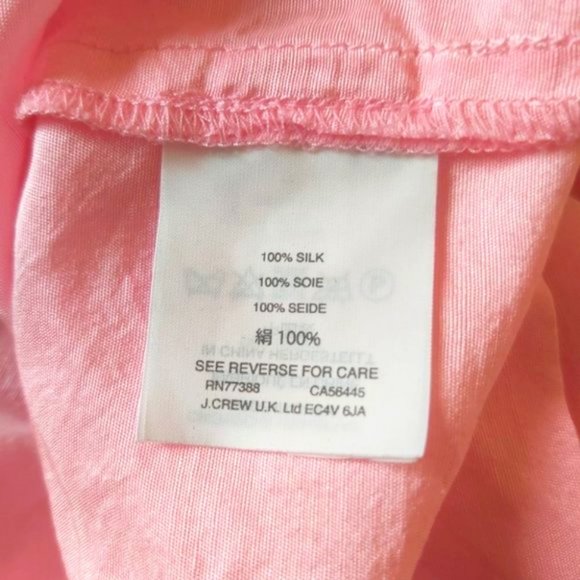J CREW | Women's Off The Shoulder Silk Top Pink Size 4 - Picture 6 of 7